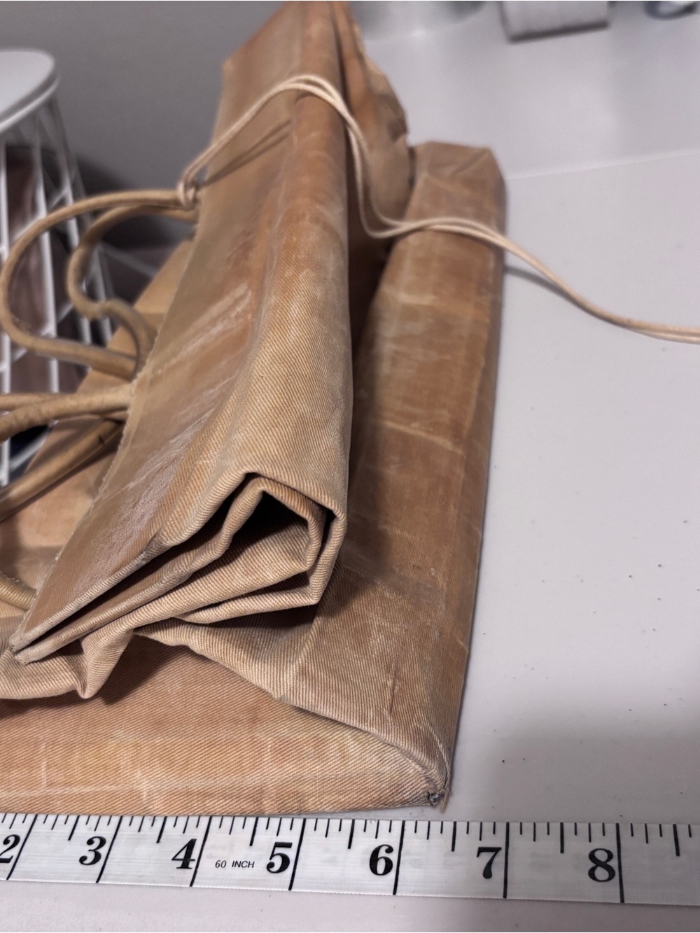 Vintage Brave Brown Bag Shopping Tote Waxed Canvas Original Base & Hang Tag Tan - Picture 6 of 9
